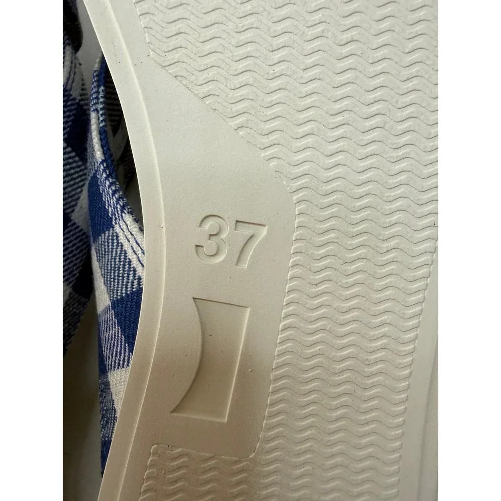 Camper Atonik Gingham Slide‎ Sandals Blue White Runs Small EU 37 US 7 NEW